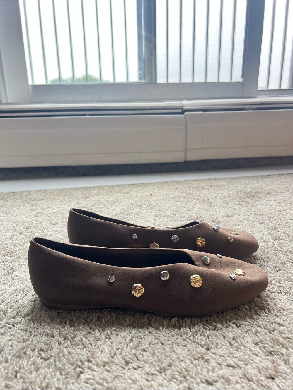 a new day Brown faux Suede Studded Flats - Picture 2 of 2